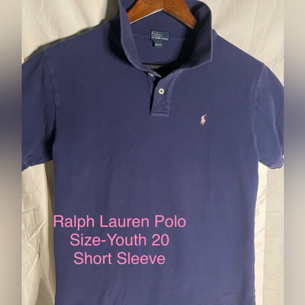 Ralph Lauren Polo Youth (20) in Dark Blue with Pink Logo
